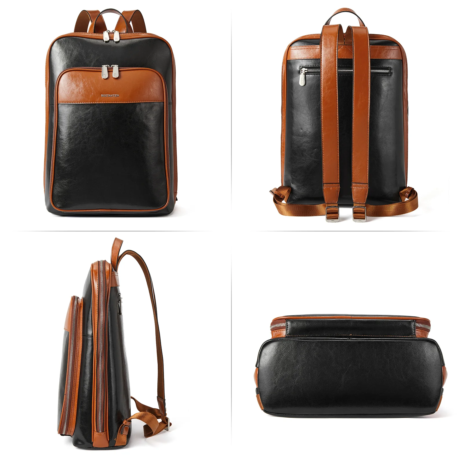Vallis Vintage Leather Laptop College Travel Backpack - Image 12