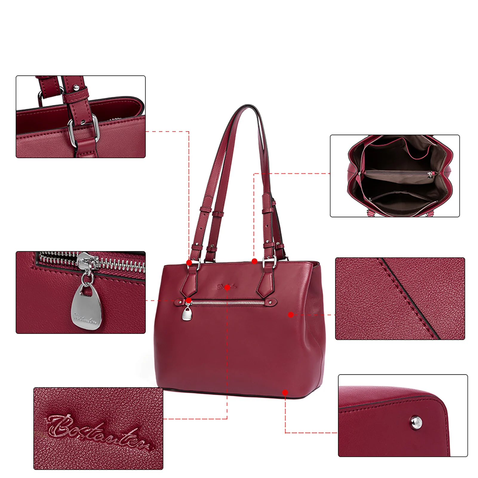BOSTANTEN Women Handbag Faux Leather Shoulder Bag Soft Designer Top Handle Purses - Image 21