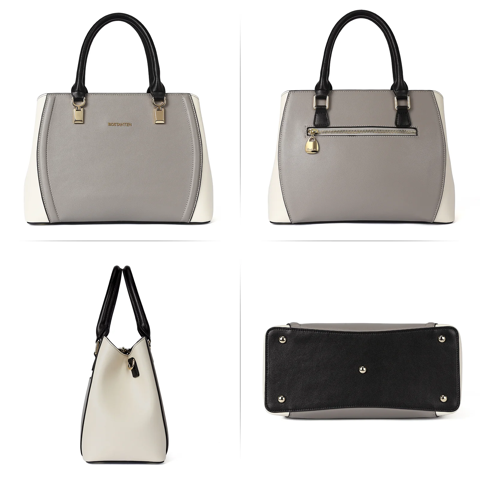 Designer 11'' Leather Satchel With Crossbody Strap - Image 35