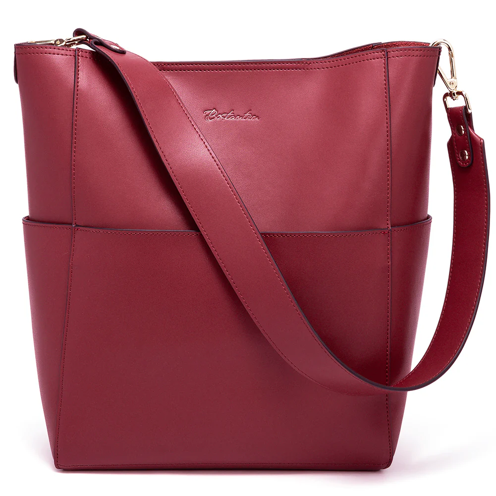 Lotty Genuine Leather Bucket Bag With 2 Shoulder Straps - Image 45