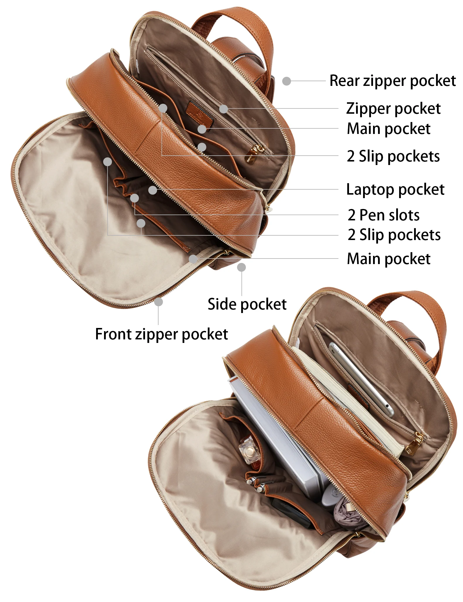 Laptop Backpack for Women - Premium Leather - Image 26
