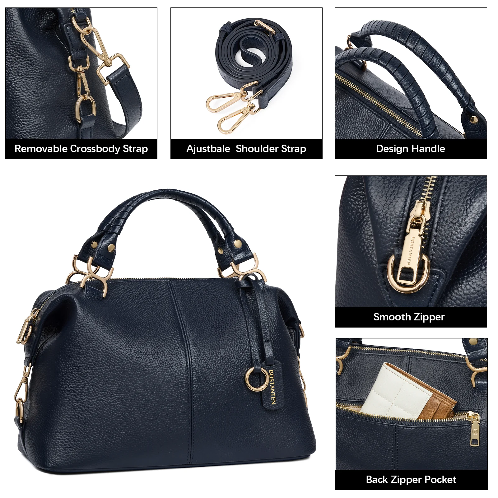 Nevin Genuine Leather Boston Handbag - Image 30
