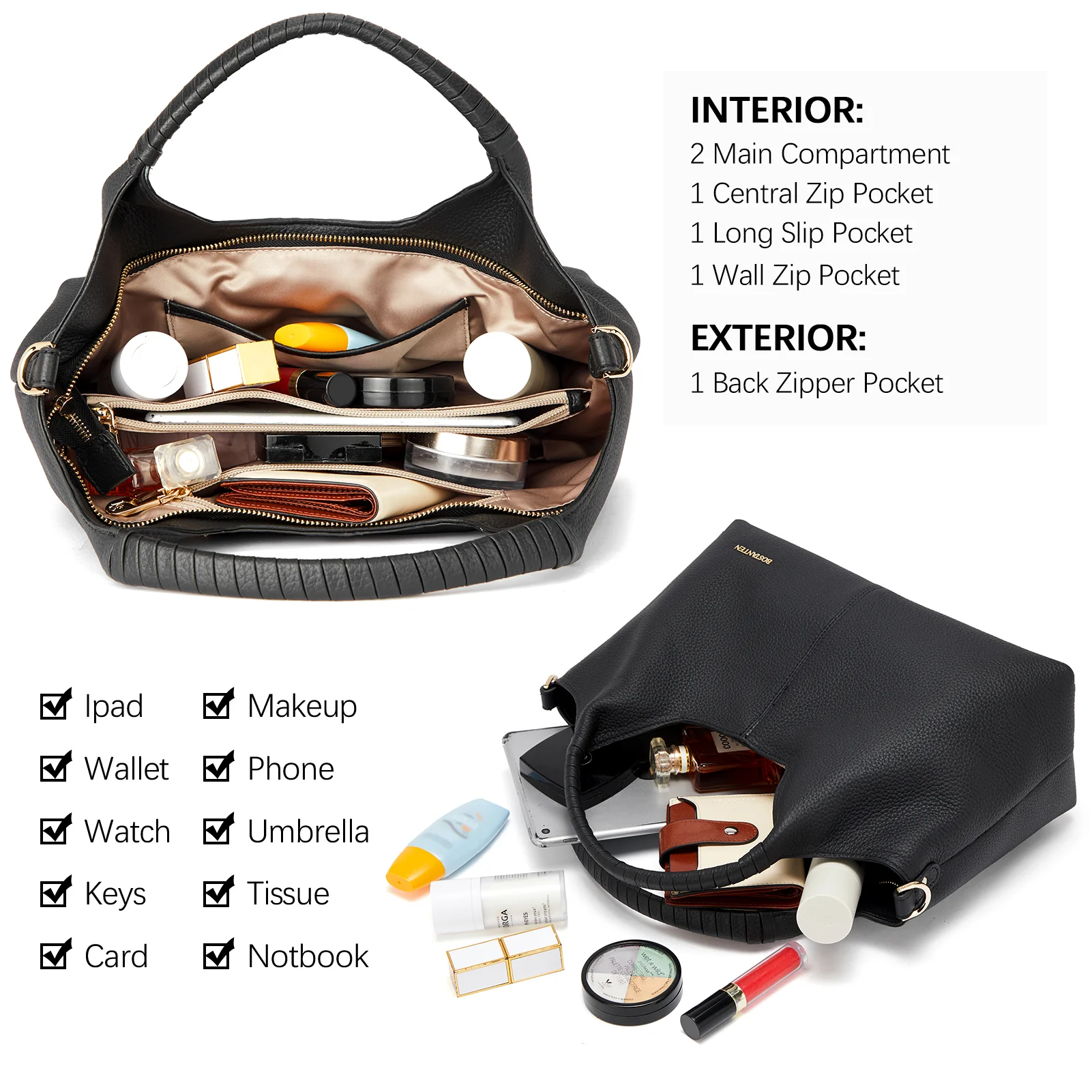Nevin Genuine Leather Satchel Hobo Top Handle Tote Handbags - Image 27