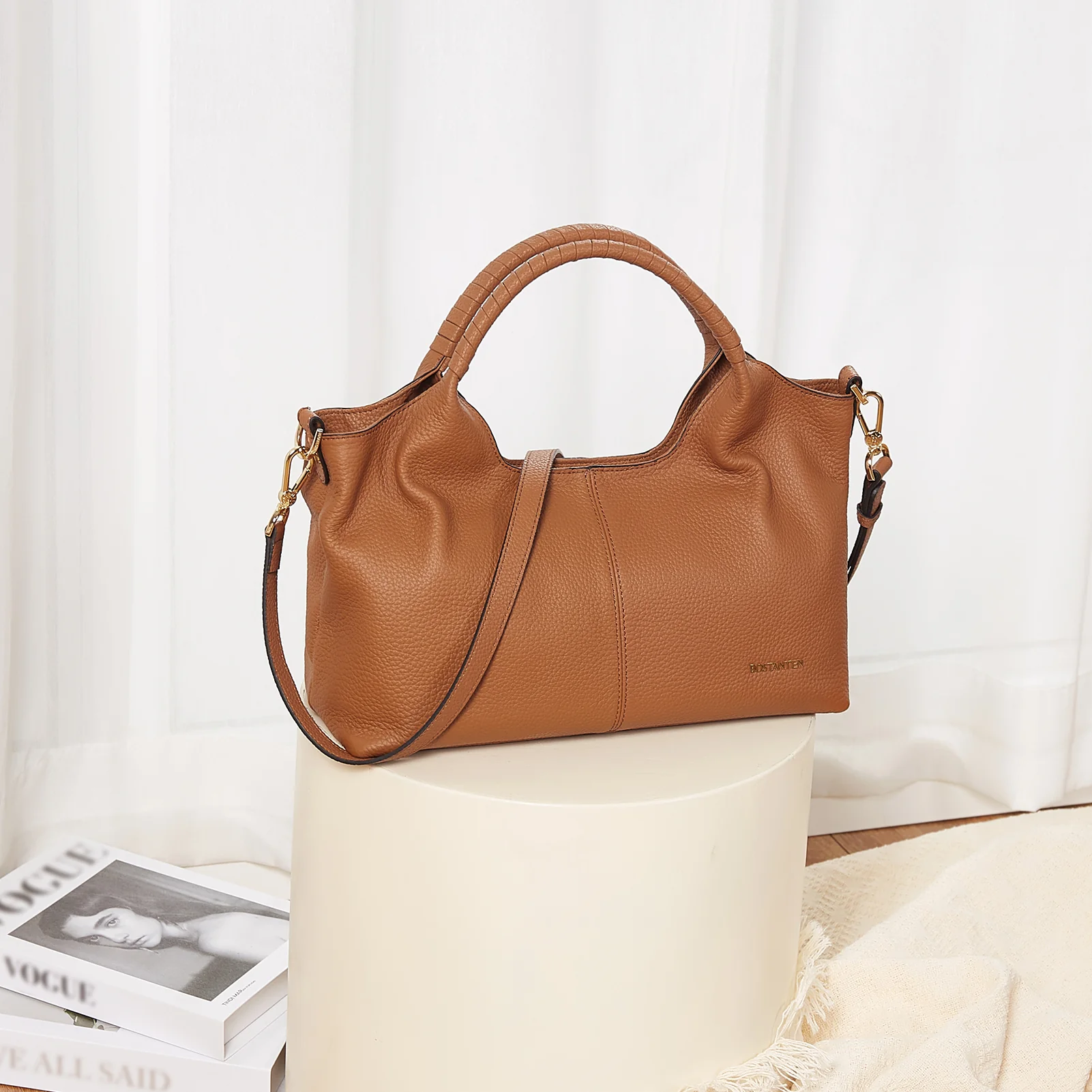 Nevin Genuine Leather Satchel Hobo Top Handle Tote Handbags - Image 10