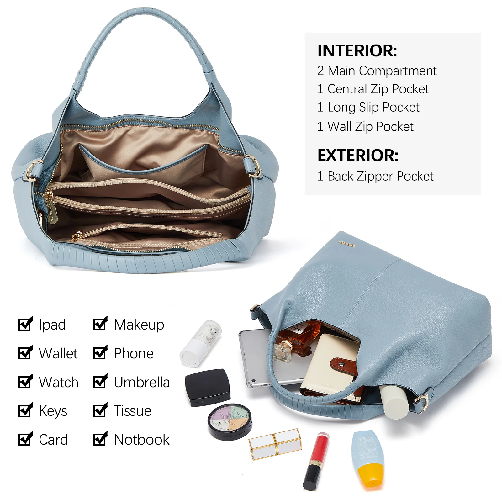 Nevin Genuine Leather Satchel Hobo Top Handle Tote Handbags - Image 36