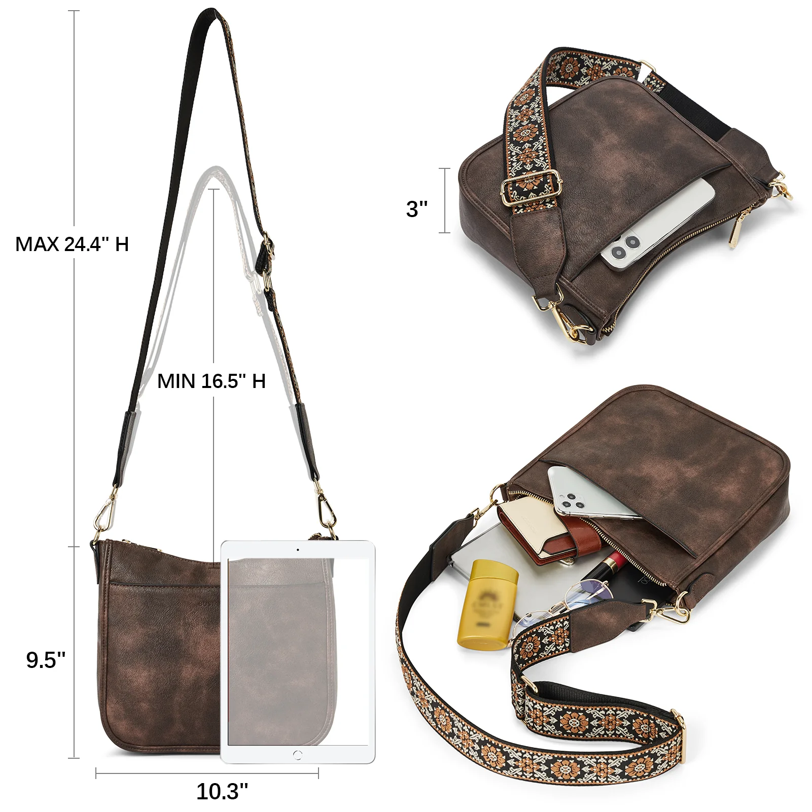 Nola Colorful straps Medium Hobo Crossbody Bag - Image 43
